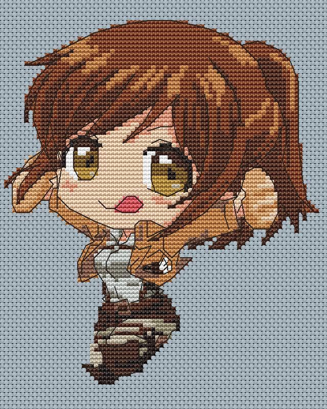 Anime Cross Stitch Pattern Sasha Digital PDF,XSD Chart Fan Art Design