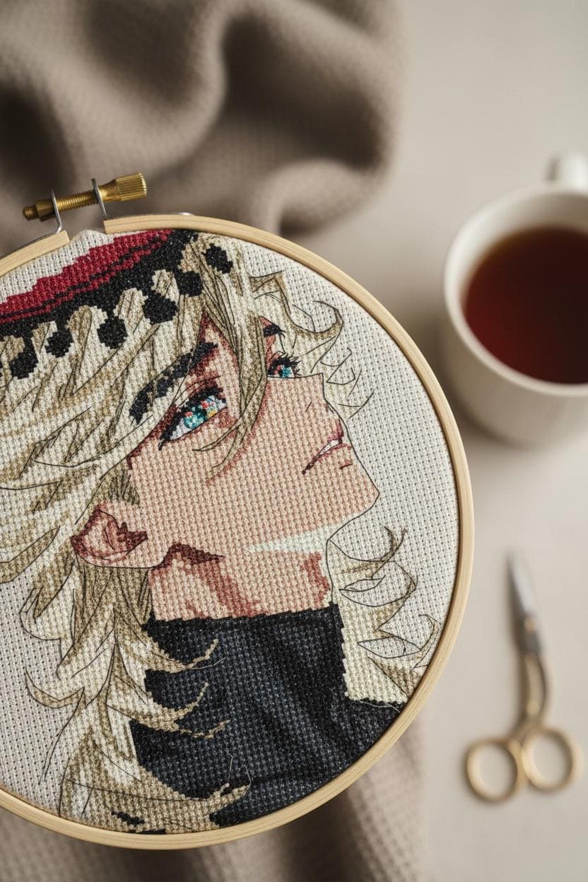 Anime Cross Stitch Pattern Demon Digital PDF,XSD Chart Fan Art Design