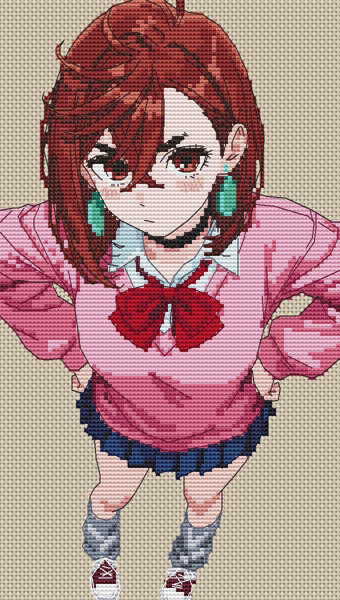 Anime Momo Cross Stitch Pattern Digital PDF Chart Fan Art Design