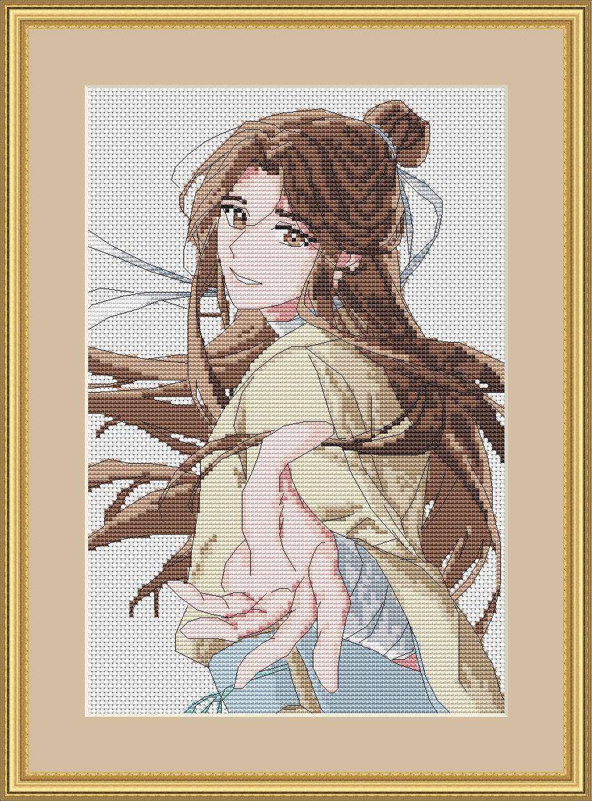 Anime Cross Stitch Pattern HOB Xie Lian Digital PDF,XSD Chart Fan Art Design