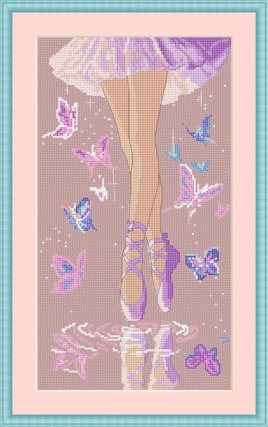 Cross Stitch Pattern Ballet Pointe Shoes Digital PDF, XSD Chart Art Design
