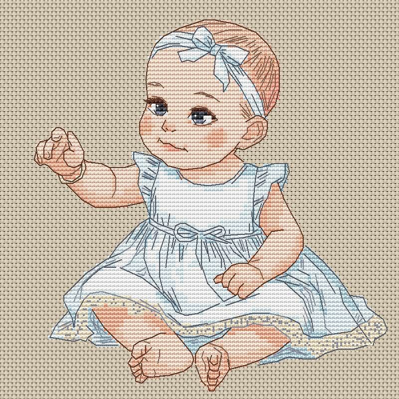 Cross Stitch Pattern Baby Digital PDF Chart Art Design