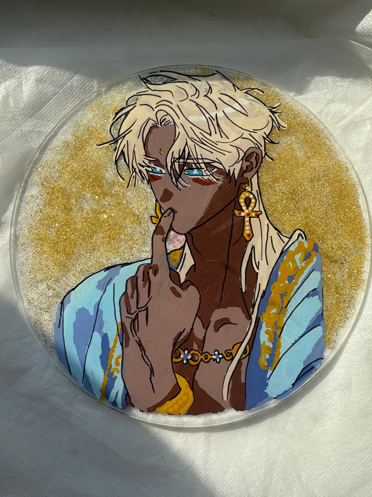 Shuraka Loram Original Acrylic Painting | Blossom of the White Night | BL Manhwa Art