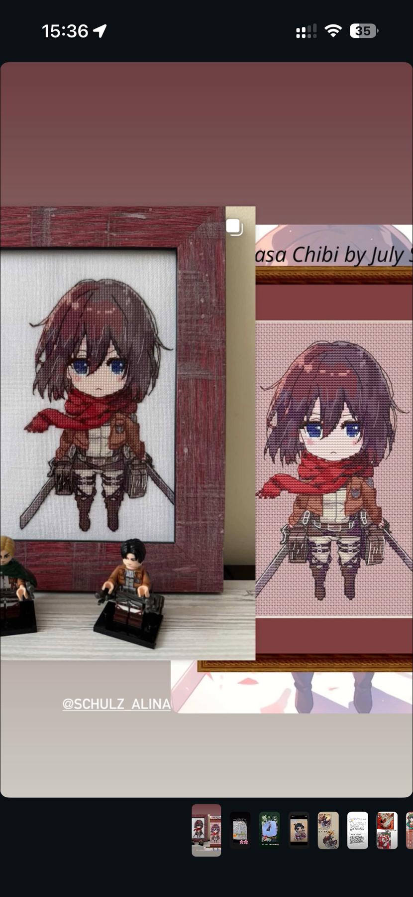 Anime Cross Stitch Pattern AoT Mikasa Digital PDF Chart Fan Art Design