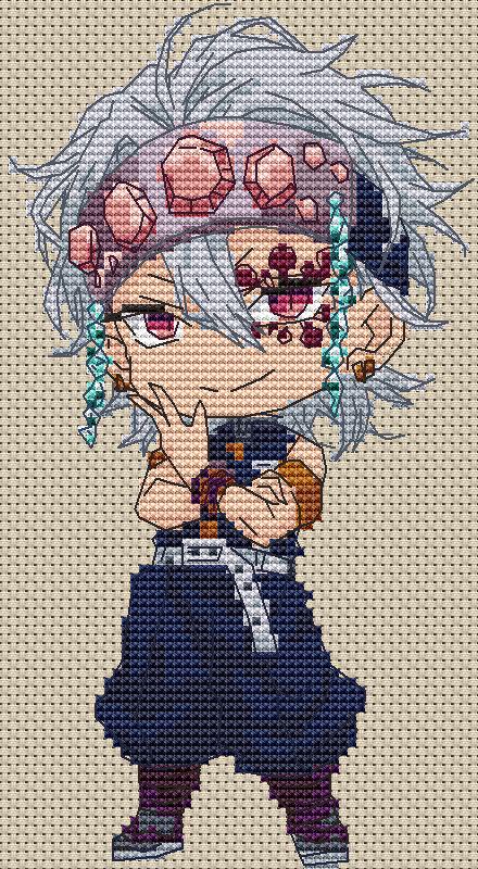 Anime Cross Stitch Pattern Tengen Digital PDF Chart Fan Art Design