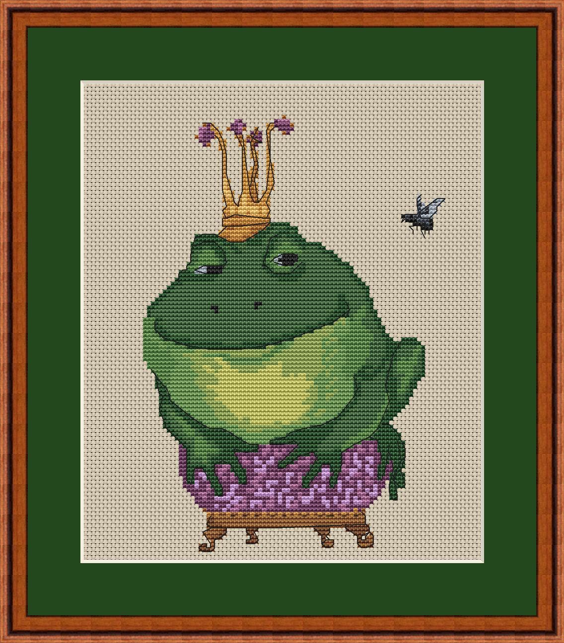 Cross Stitch Pattern Frog Prncss Digital PDF, XSD Chart Art Design