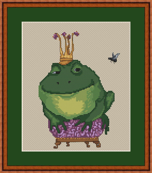 Cross Stitch Pattern Frog Prncss Digital PDF, XSD Chart Art Design