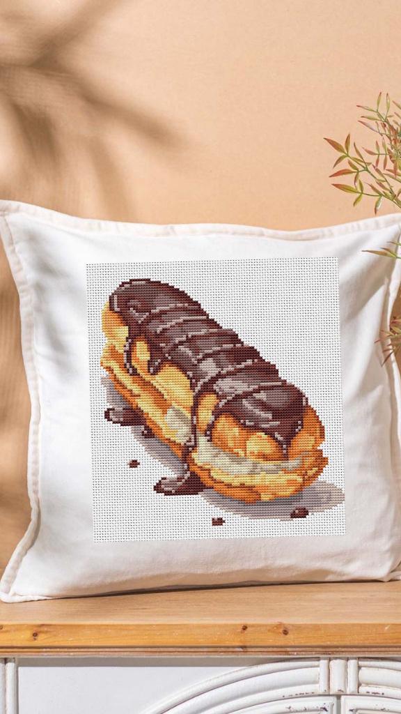 Cross Stitch Pattern Eclair Digital PDF, XSD Chart Art Design