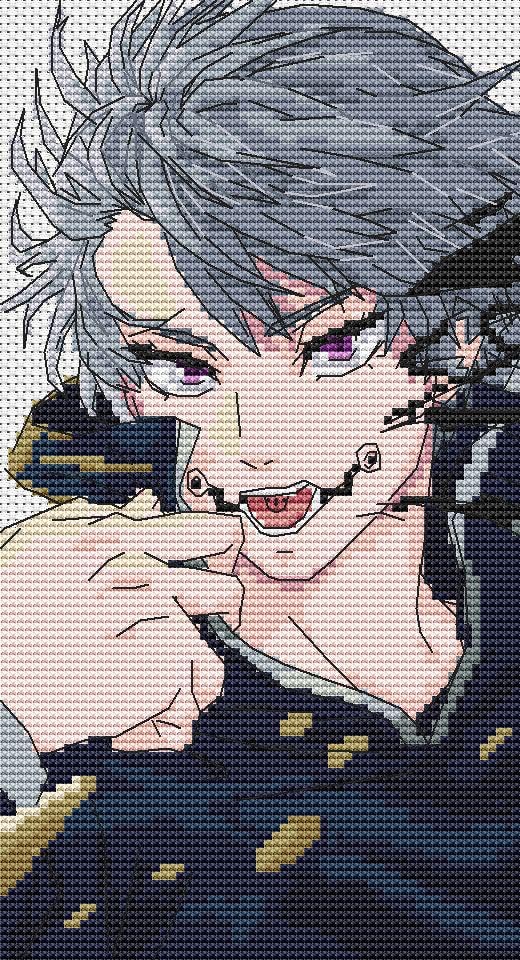 Anime Boy Cross Stitch Pattern Inumaki Digital PDF Chart Fan Art Design