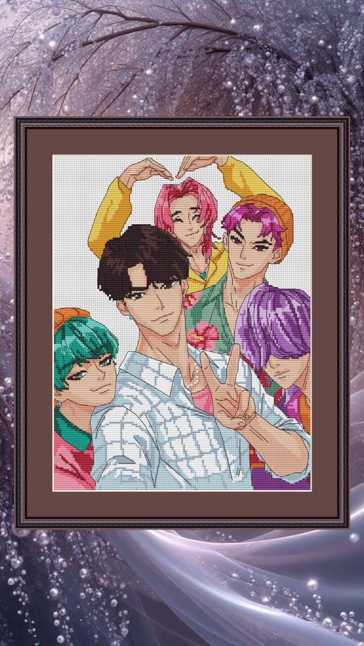 Anime Cross Stitch Pattern  Digital PDF, XSD Chart Saja B Fan Art Design