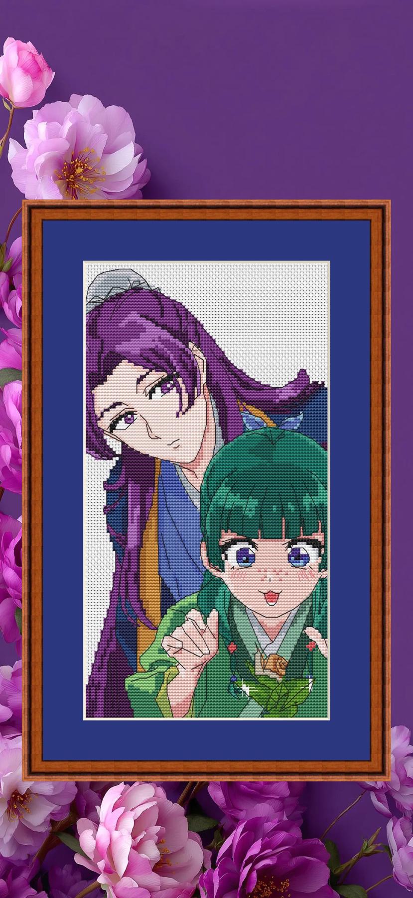 Anime Cross Stitch Pattern Mao Mao/Jinshi  Digital PDF Chart Fan Art Design