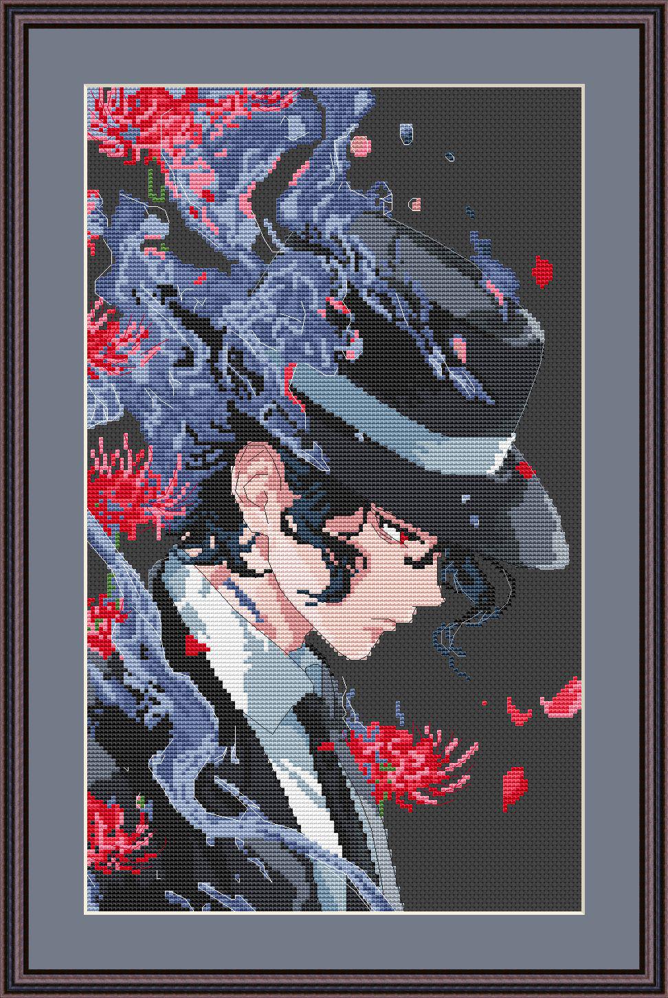 Anime Cross Stitch Pattern Mudzan Digital PDF,XSD Chart Fan Art Design