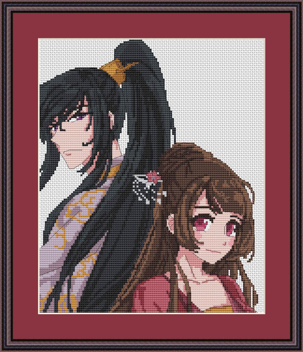Anime Dounhua Couple Cross Stitch Pattern  Digital PDF, XSD Chart Fan Art Design
