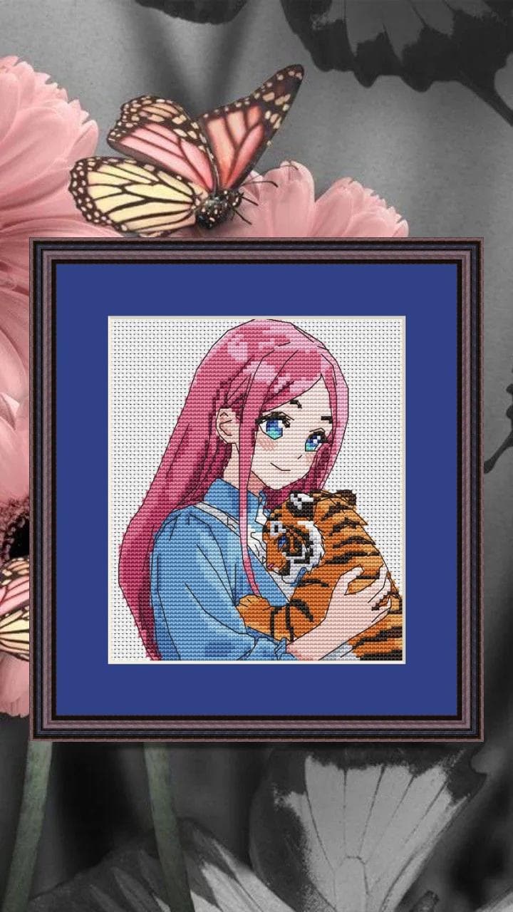 Anime Cross Stitch Pattern Nina Digital PDF,XSD Chart Fan Art Design