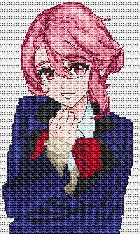 Anime Girl Cross Stitch Pattern Aira Digital PDF Fan Art Design