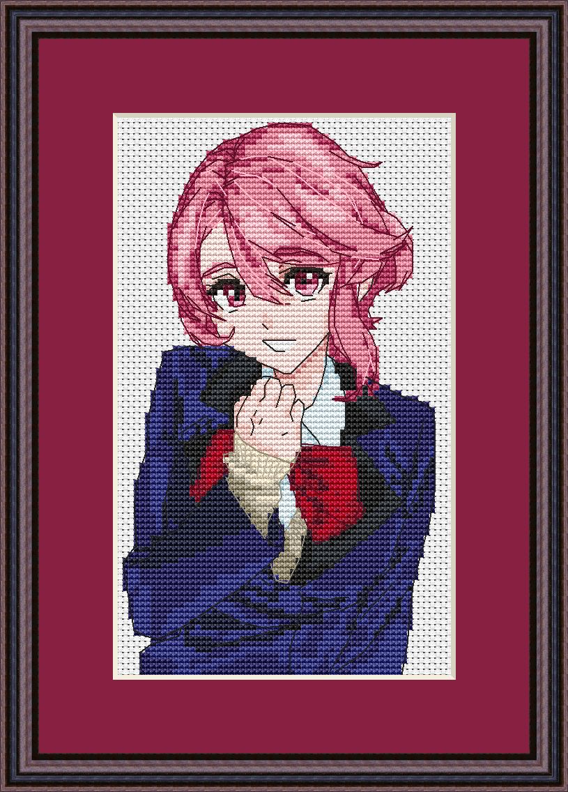 Anime Girl Cross Stitch Pattern Aira Digital PDF Fan Art Design