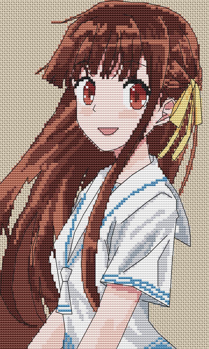 Anime Cross Stitch Pattern Honda T Digital PDF, XSD Chart  Manga Fan Art