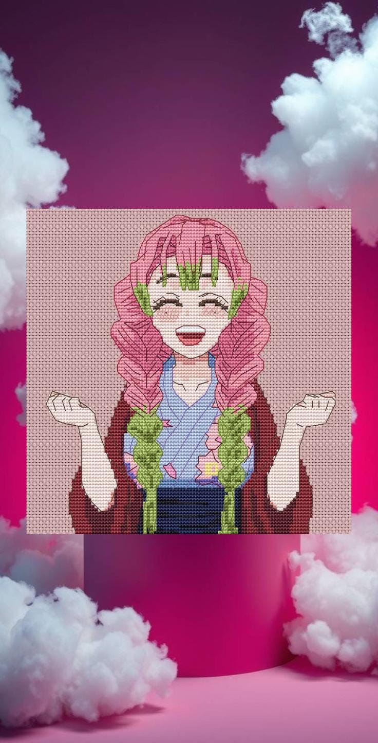Anime Cross Stitch Pattern Digital PDF Chart Fan Art Design