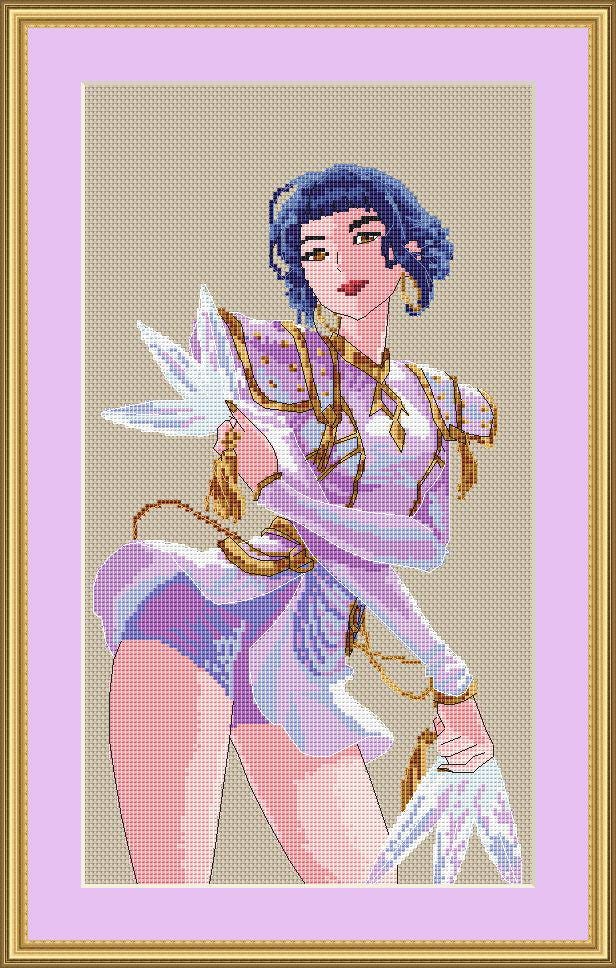 Anime Cross Stitch Pattern Zoey Digital PDF, XSD Chart Fan Art Design