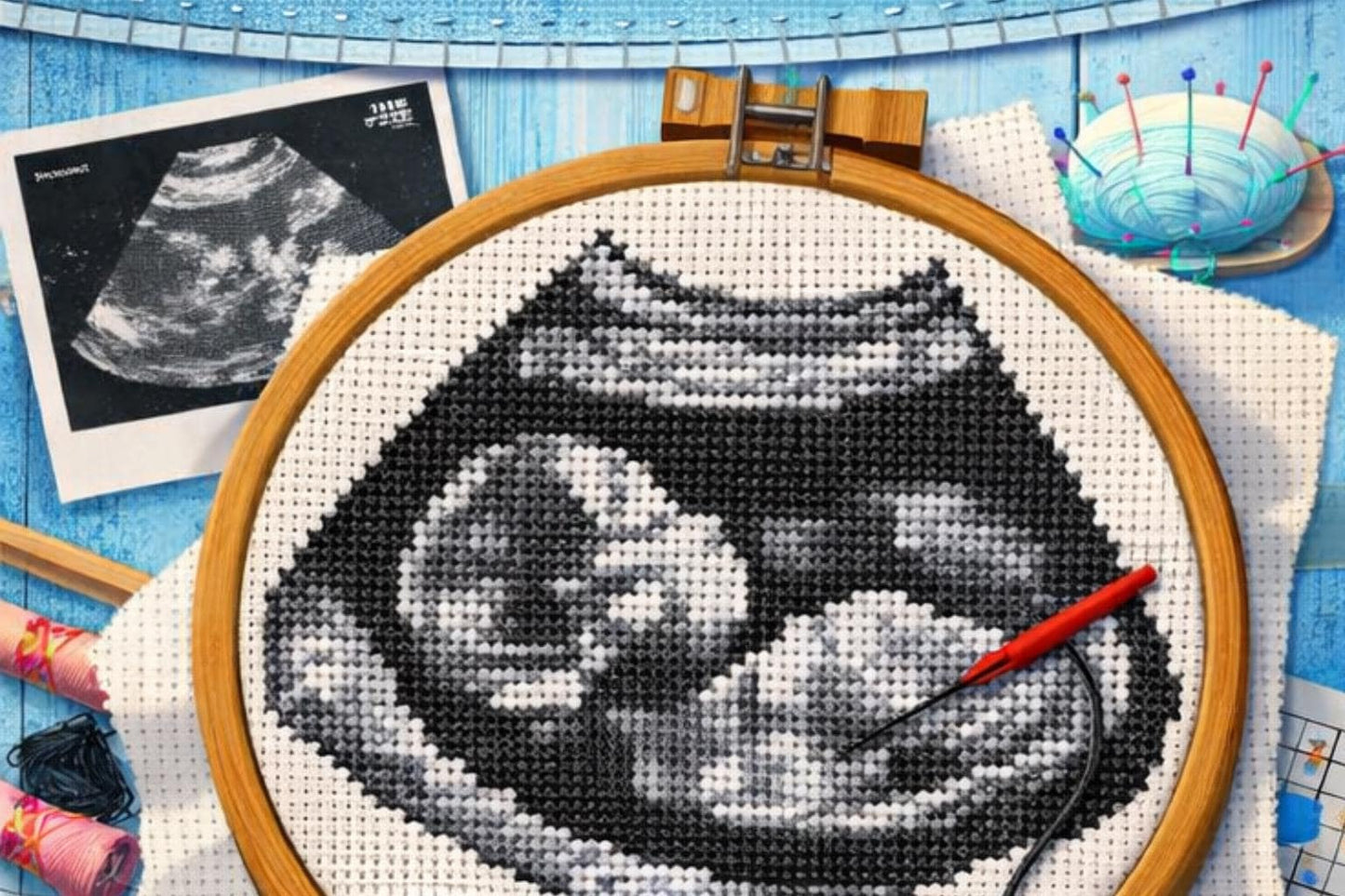 Cross Stitch Pattern from Baby Ultrasound Photo Digital PDF, XSD
