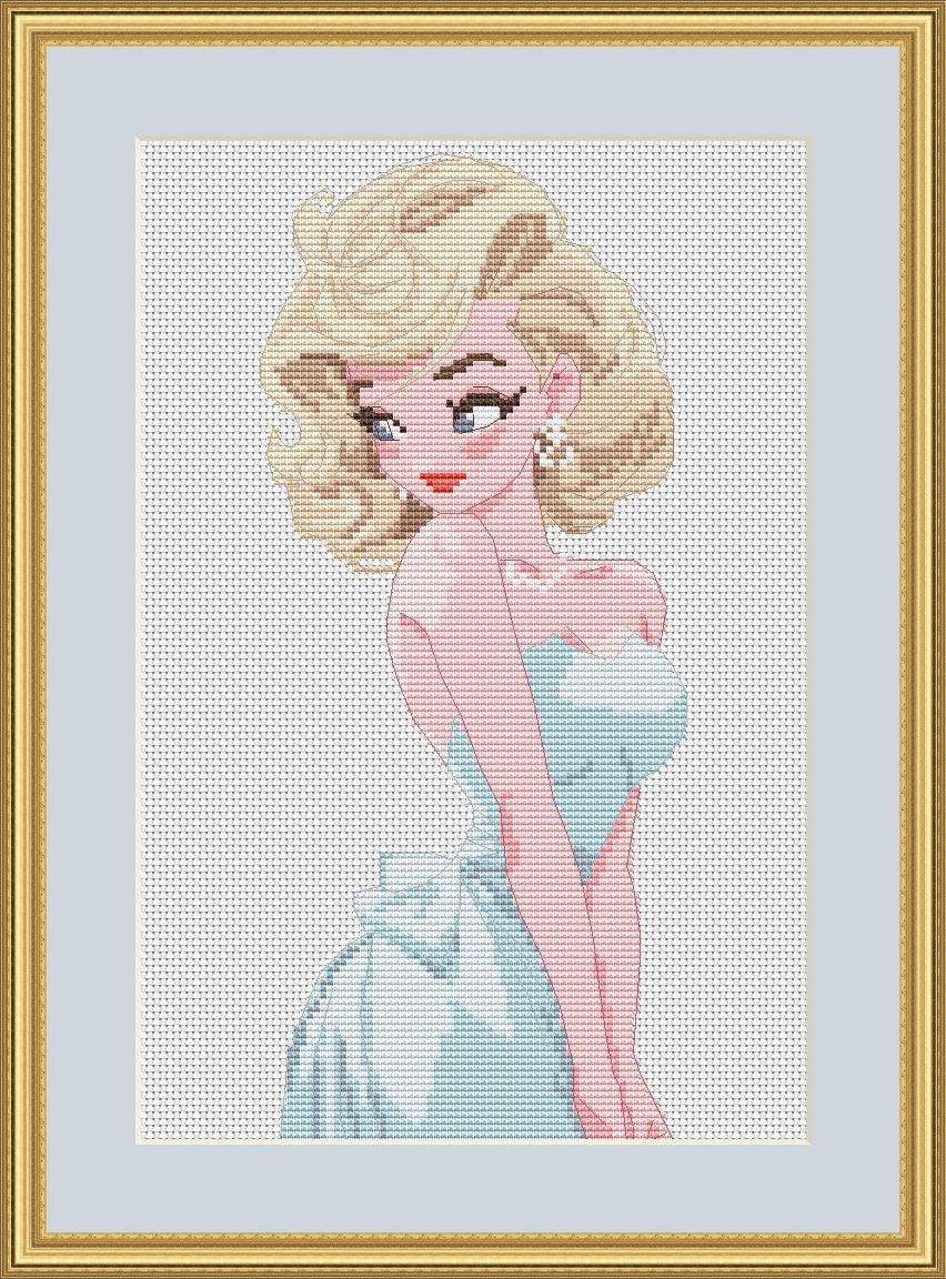 Cross Stitch Pattern M Monroe Digital PDF,XSD Chart Fan Art Design