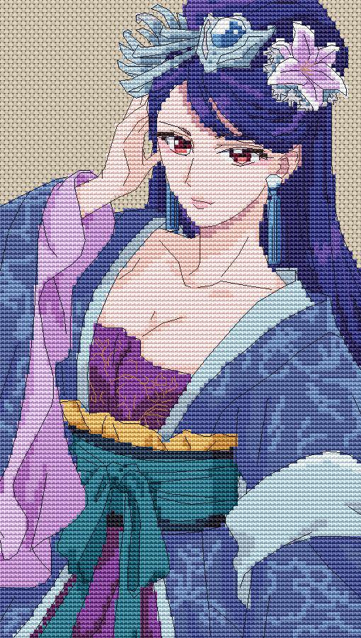 Anime Cross Stitch Pattern Lihua Digital PDF Chart Fan Art Design