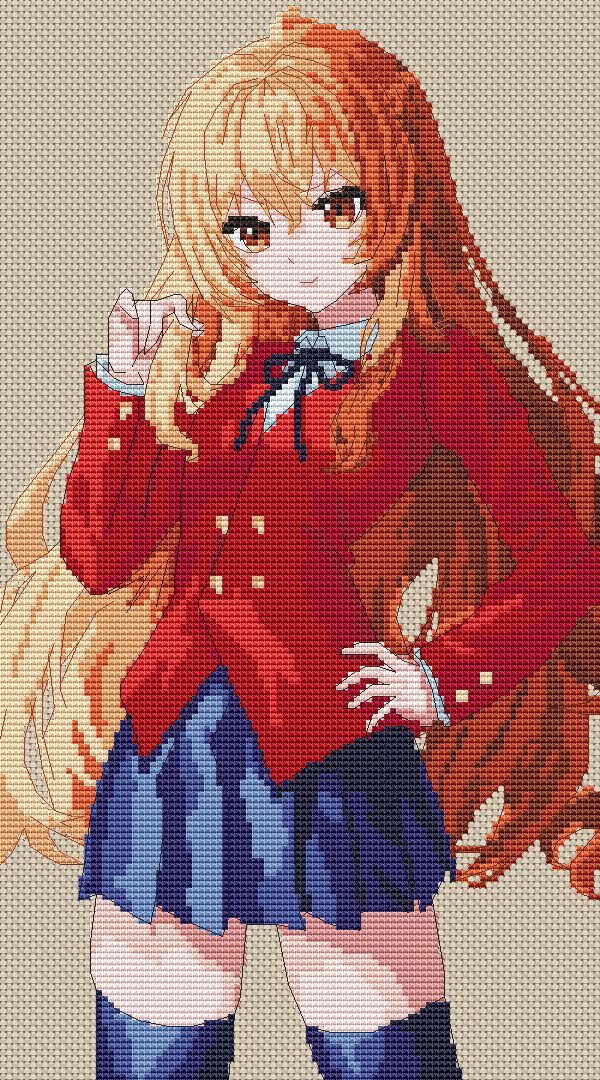 Anime Cross Stitch Pattern Toradora Digital PDF Chart  Manga Fan Art