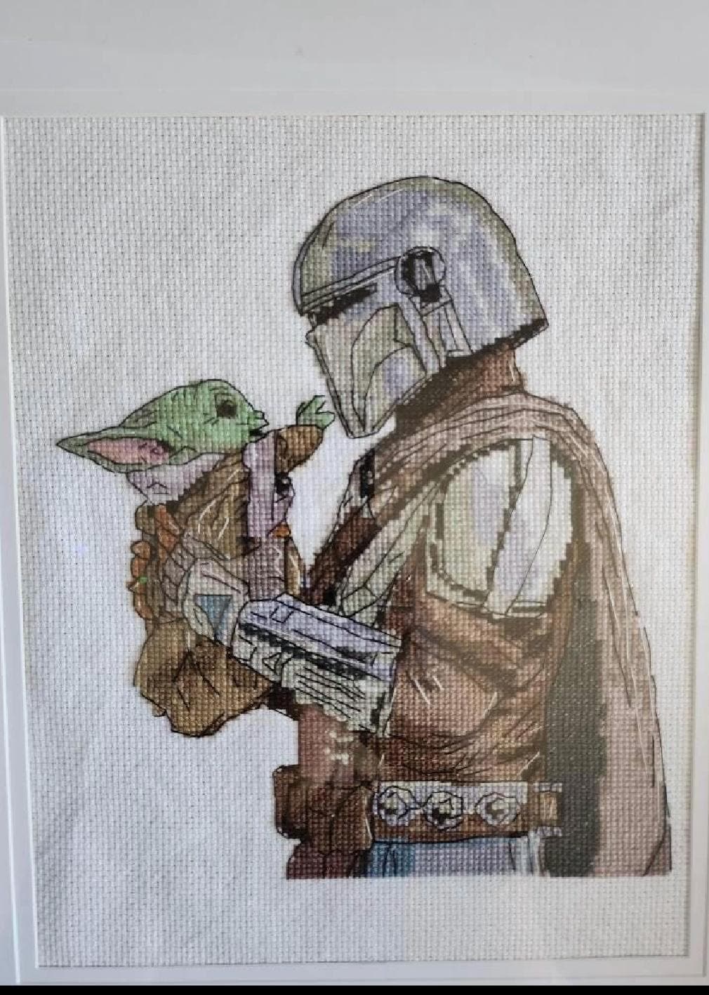 Cross Stitch Pattern Manda, Grogu Digital PDF Chart Fan Art Design