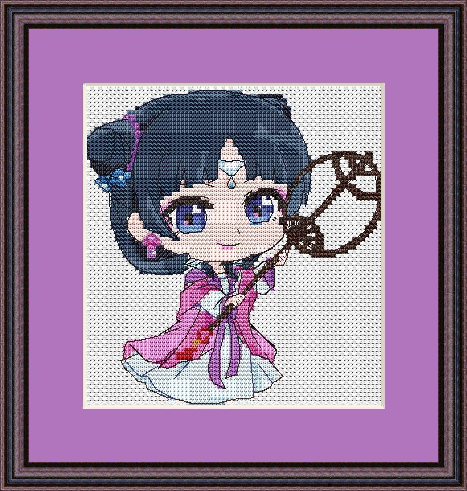 Anime Girl Cross Stitch Pattern Maomao Digital PDF Chart  Manga Fan Art Design