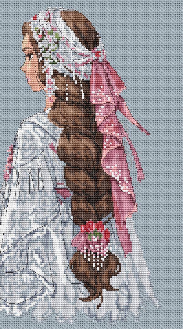 Ballroom Hair Cross Stitch Pattern Digital PDF, XSD Chart Art Design