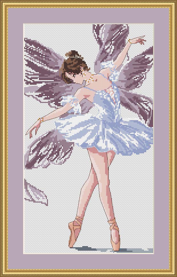 Fairy Ballerin Cross Stitch Pattern Digital PDF,XSD Chart Art Design