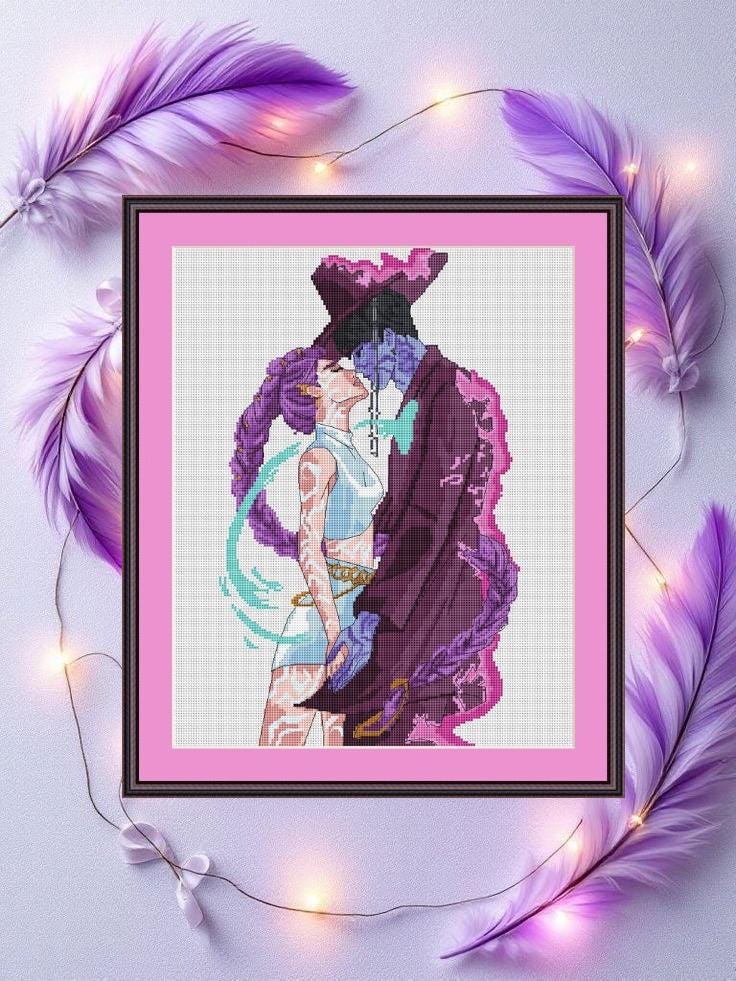 Anime Style Cross Stitch Pattern Rumi/Jinu Digital PDF, XSD Chart Fan Art Design