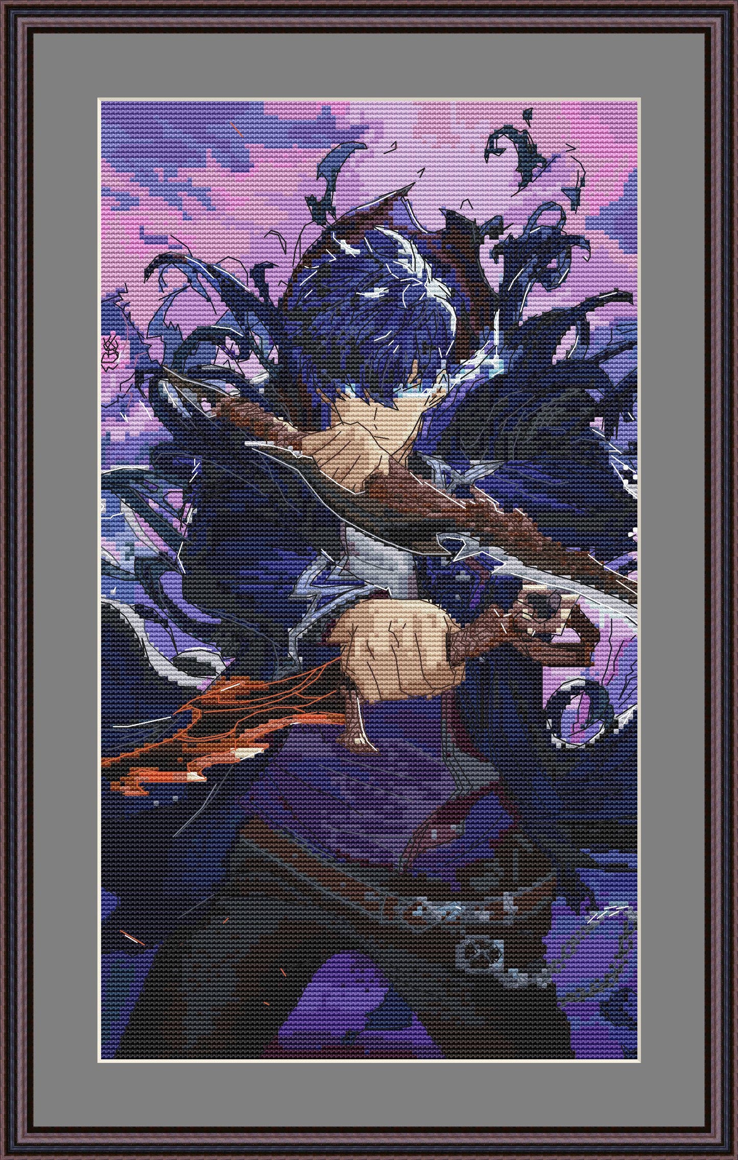 Anime Style Cross Stitch Pattern  Digital PDF Chart  Manga Fan Art Design Instant Download