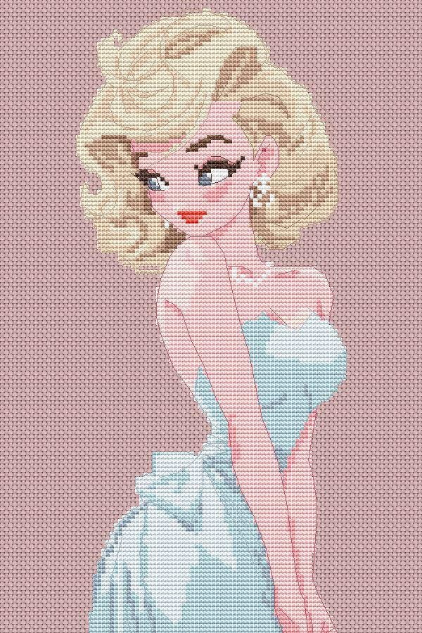 Cross Stitch Pattern M Monroe Digital PDF,XSD Chart Fan Art Design