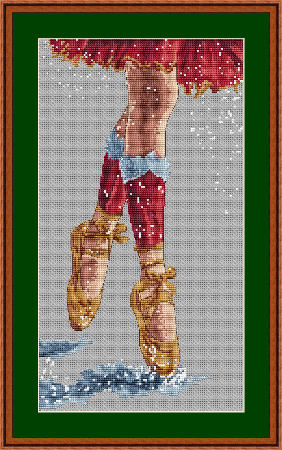 Cross Stitch Pattern Ballerina Christmas Digital PDF, XSD Chart Art Design