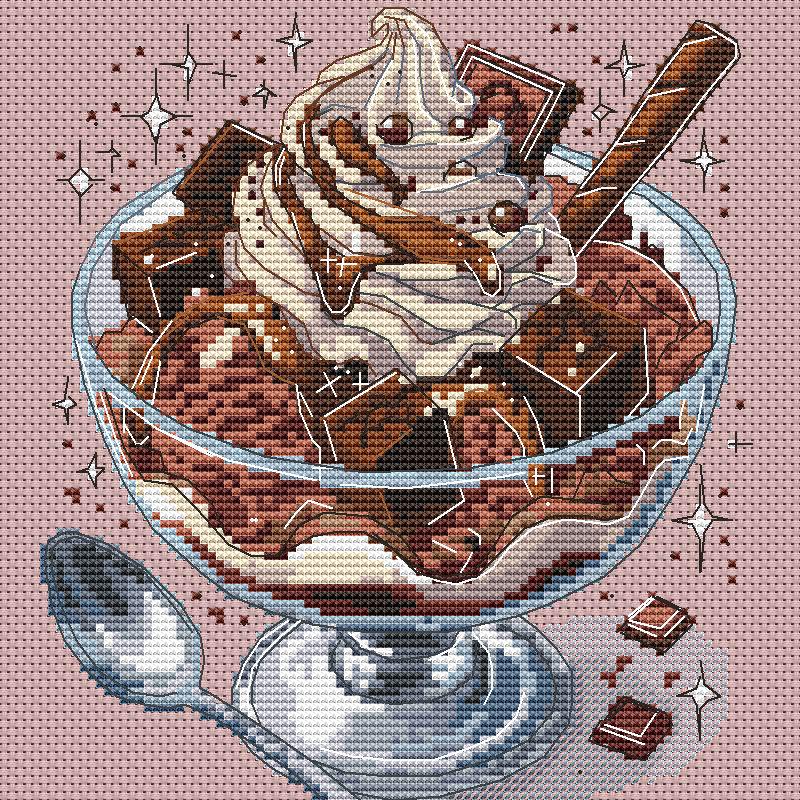 Cross Stitch Pattern Chocolate Digital PDF Chart Art Design