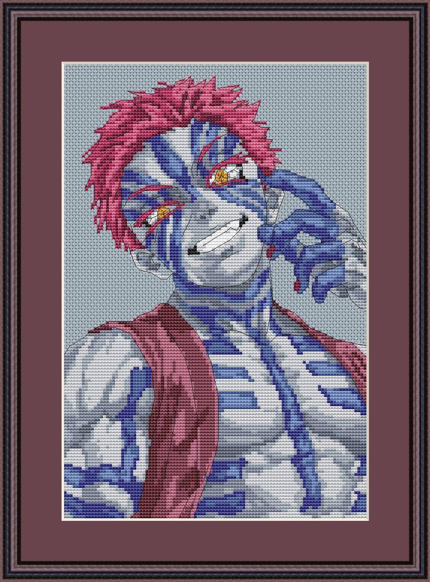 Anime Cross Stitch Pattern Akaza Digital PDF,XSD Chart Fan Art Design
