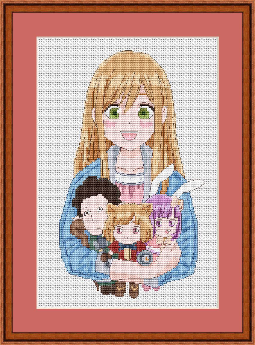 Anime Cross Stitch Pattern Love Yamada 999 lvl Digital PDF, XSD Fan Art