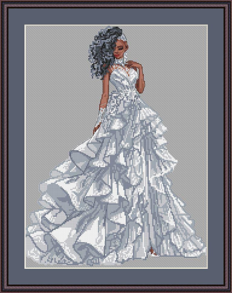Ballroom Dress Cross Stitch Pattern Digital PDF, XSD Chart Art Design