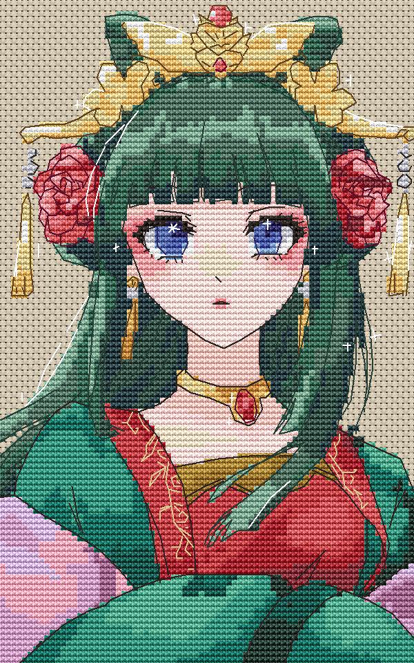 Anime Cross Stitch Pattern Mao Mao Digital PDF Chart Fan Art Design