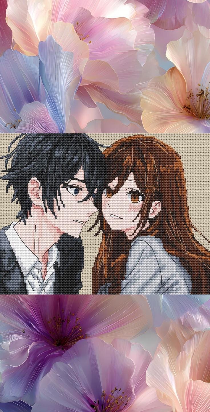 Anime Couple Cross Stitch Pattern Digital PDF,XSD Chart Fan Art Design