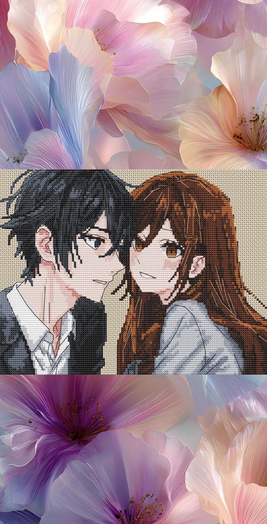 Anime Couple Cross Stitch Pattern Digital PDF,XSD Chart Fan Art Design