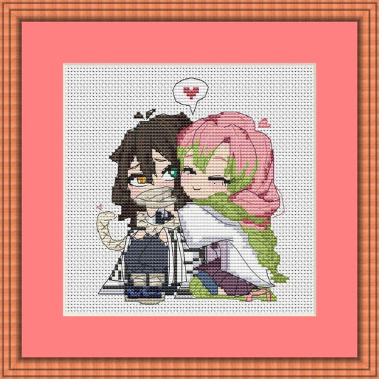 Anime Cross Stitch Pattern Iguro/Mitsuri Digital PDF Chart Fan Art Design