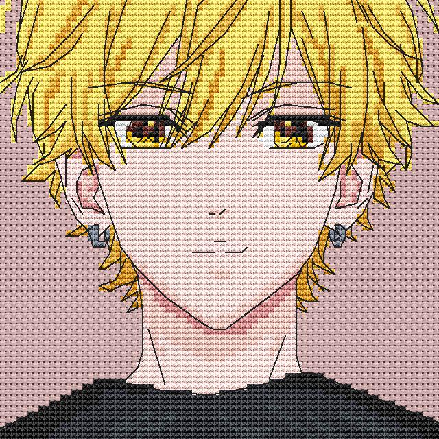 Anime Cross Stitch Pattern Kai Miura Digital PDF, XSD Chart Fan Art