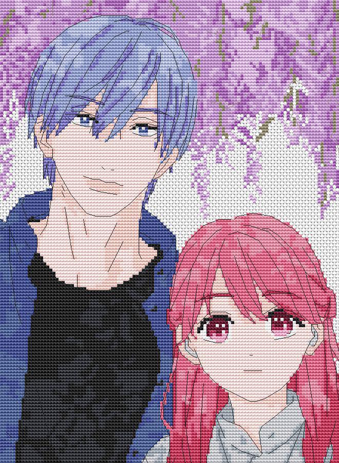 Anime Cross Stitch Pattern A sing of Affection Digital PDF,XSD Fan Art Design