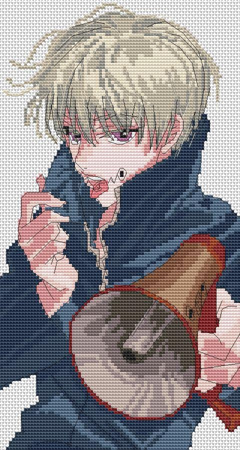 Anime Boy Cross Stitch Pattern Inumaki Digital PDF,XSD Chart Fan Art Design