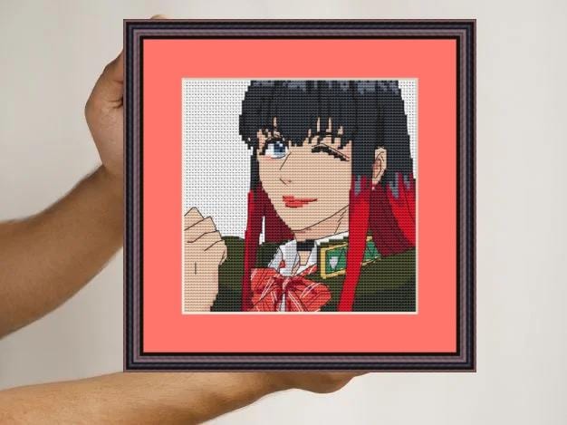Anime Cross Stitch Pattern Tsubakino Digital PDF, XSD Chart  Manga Fan Art