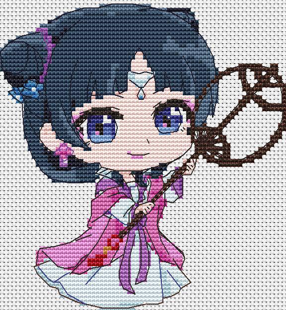 Anime Girl Cross Stitch Pattern Maomao Digital PDF Chart  Manga Fan Art Design