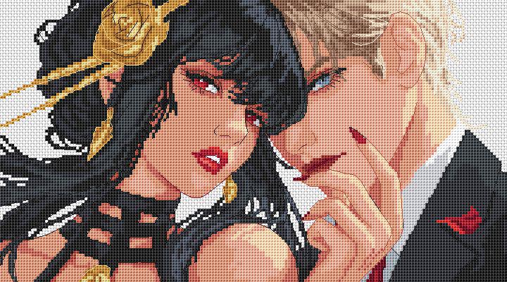 Anime Cross Stitch Pattern SxF Digital PDF,XSD Chart Fan Art Design
