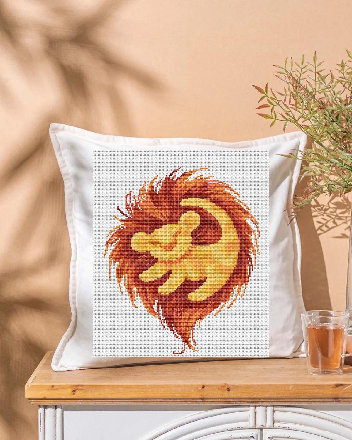 Cross Stitch Pattern Lion K Digital PDF, XSD Chart Art Design